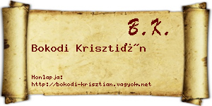 Bokodi Krisztián névjegykártya